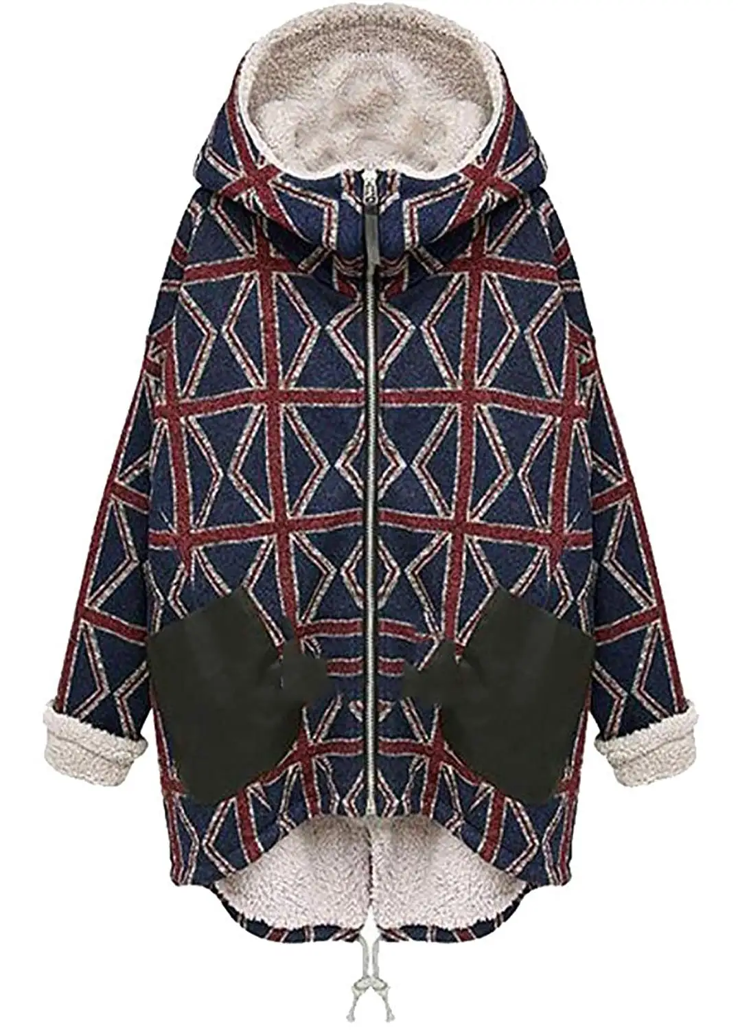 CBTLVSN Mens Winter Lined Hooded Full Zip Sherpa Fleece Heavyweight Coat