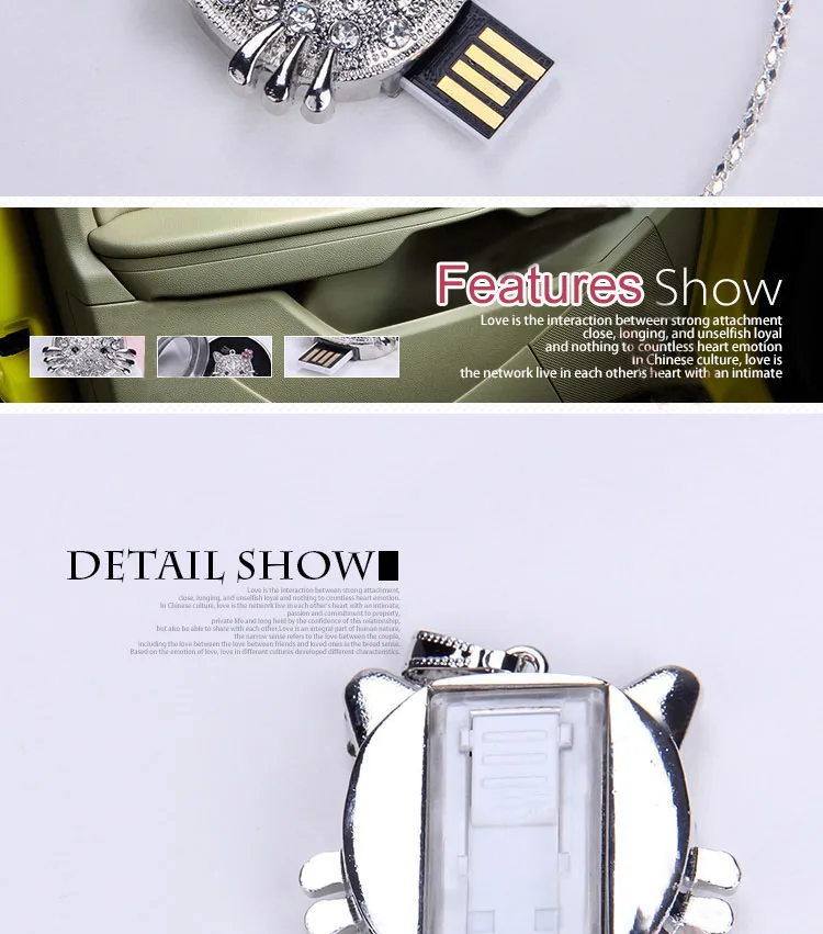 Novelty Jewellery Cartoon Hello Kitty 4GB Flash Memory USB - ANKUX.COM