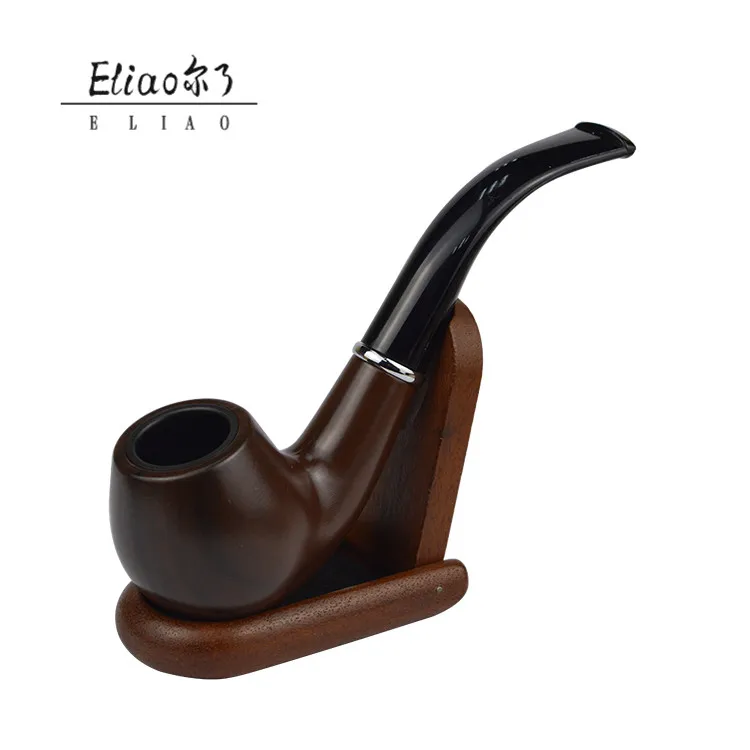 

Erliao Classic Vintage ebony Resin Smoking Pipe Tobacco Filter Cigarettes Cigar Pipes Gift, As the picture show