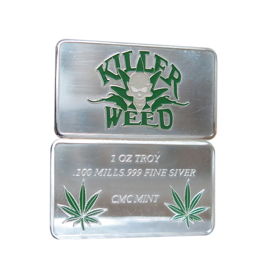 oz Mills Barre de marijuana plaquée argent pour tuer les