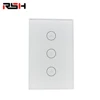 Smart Switch Panel Wifi Touch Control Wall Switch by Alexa Google Home Siri Phone Control With Blue Backlit on Glass Panel