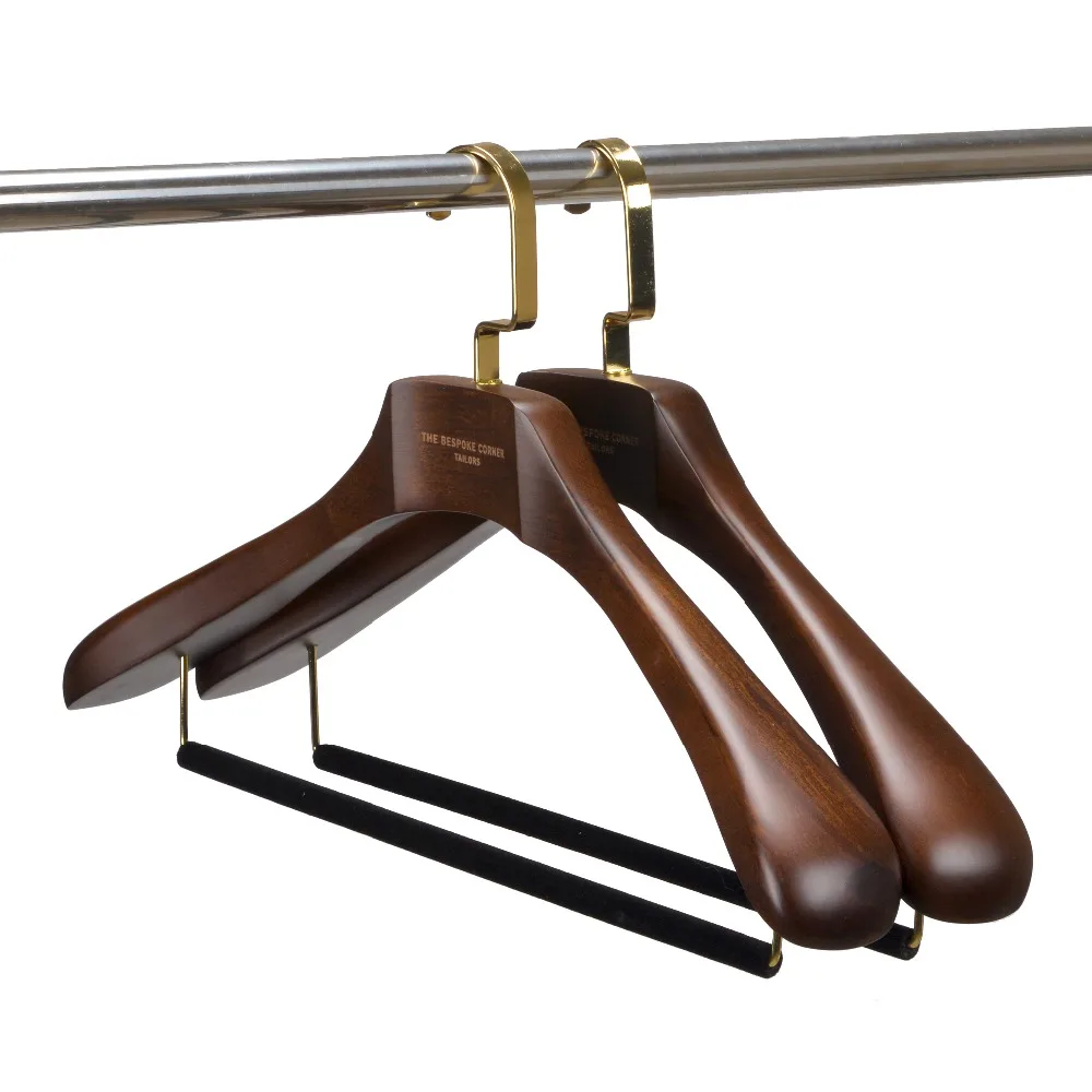 

DL0890 Luxury custom brand wooden custom coat hanger, Walnut/black/purple color