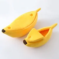 

Instagram amazon Japan popular quality soft closed banana shape pet dog cat nest bed for small animal