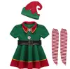 2018 Kids Boy Girl Christmas Elf Costume Kids Green Elf Cosplay Costumes Carnival Party Supplies Halloween Christmas