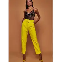 

Women casual pants fall high waist nine straight line trousers in stock