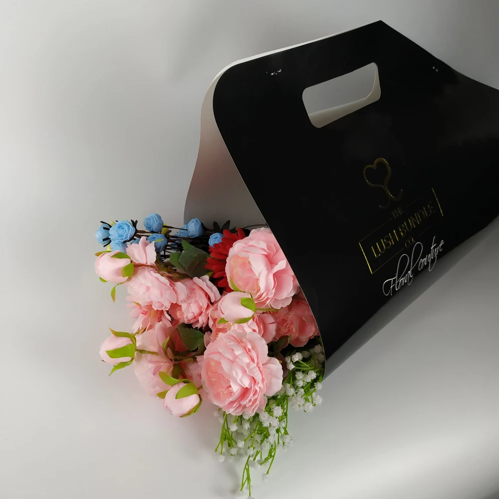 

China manufacture eco friendly customized printing paper flower carry bags with logo