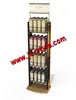 OEM fashion floor standing red wine bottle rack display shelf/vodka grape wine display stand for supermarket sales promotion