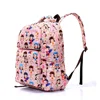 Custom shape printed sublimation pink mochila high middle class student teens nylon school bag and backpack