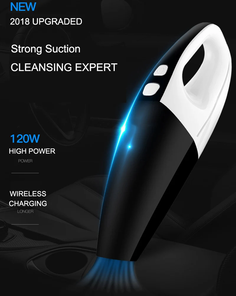 Handheld 3.5Kpa suction rechargeable cordless wet dry car vacuum cleaner high power for car home office