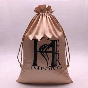 Custom Gold Satin Hair Packaging Bag
