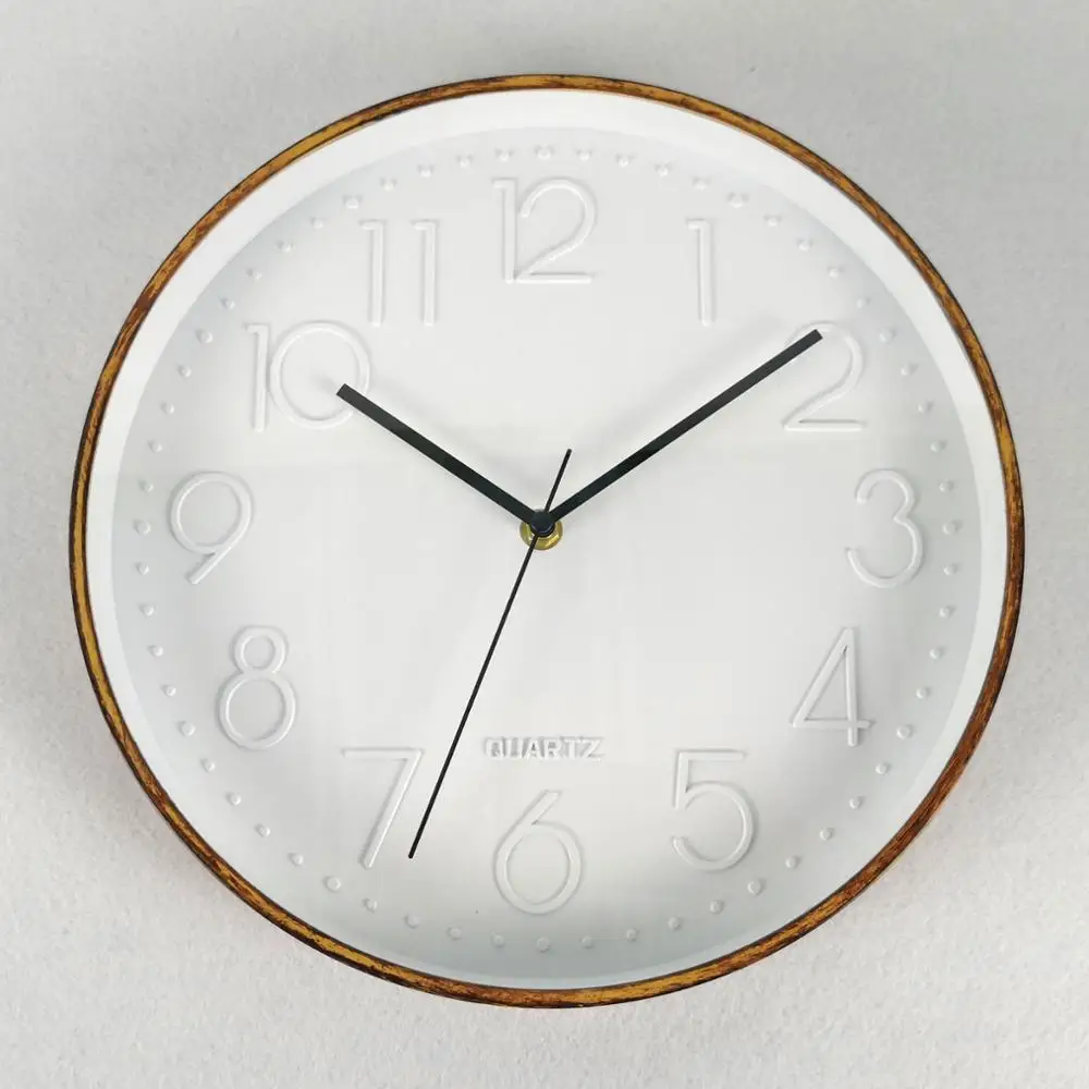

electraplating wood customized plastic wall clock