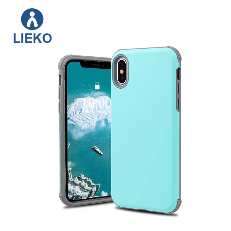 

2 in 1 PC and TPU Hybrid Shockproof Case for iPhone X, Blue;red;grey;black;customized color