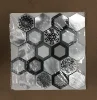 Textured Printing Glass Tile Stainless Steel Metal Mosaic
