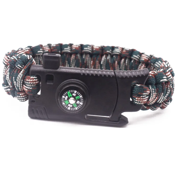 

Wholesale Manufacturer Custom 5 in 1 Survival 550 Parachute Cord Bracelet, Customized colors as you like