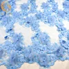 Sale By Yard Elegant Handmade Net Embroidery French Beads Pearls With Sequins Lace 3D Flowers Lace Fabric For Bridal Dress