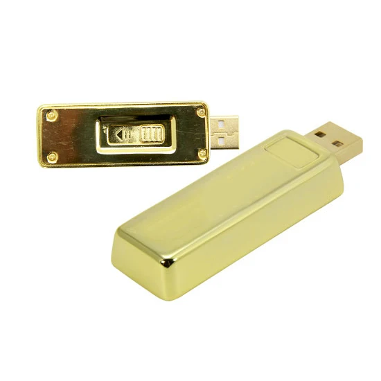 

Engraving Logo Metal Gold Bar Shape Usb Flash Drive 128Gb