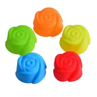 

Rose Shape Silicone Cupcake Liners Molds Mini Cake Baking Cup