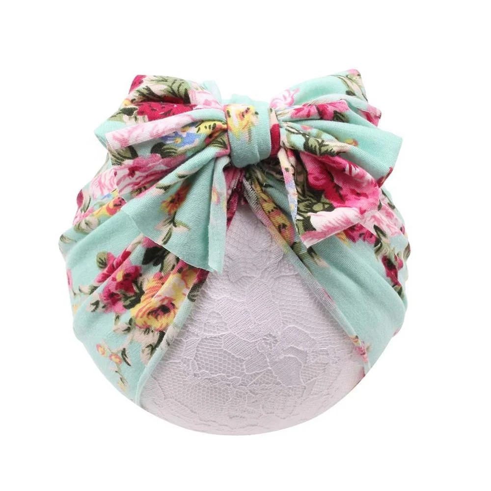 

Hot-sale Floral Printed Cotton Headband Custom Soft Elastic Baby Headbands Kids Head Wraps Baby Headwrap, 11 colors