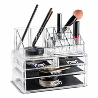 

Acrylic Makeup Organizer Storage Boxes Make Up Organizer For Jewelry Cosmetics Brush Organizer Case with 4 Drawers