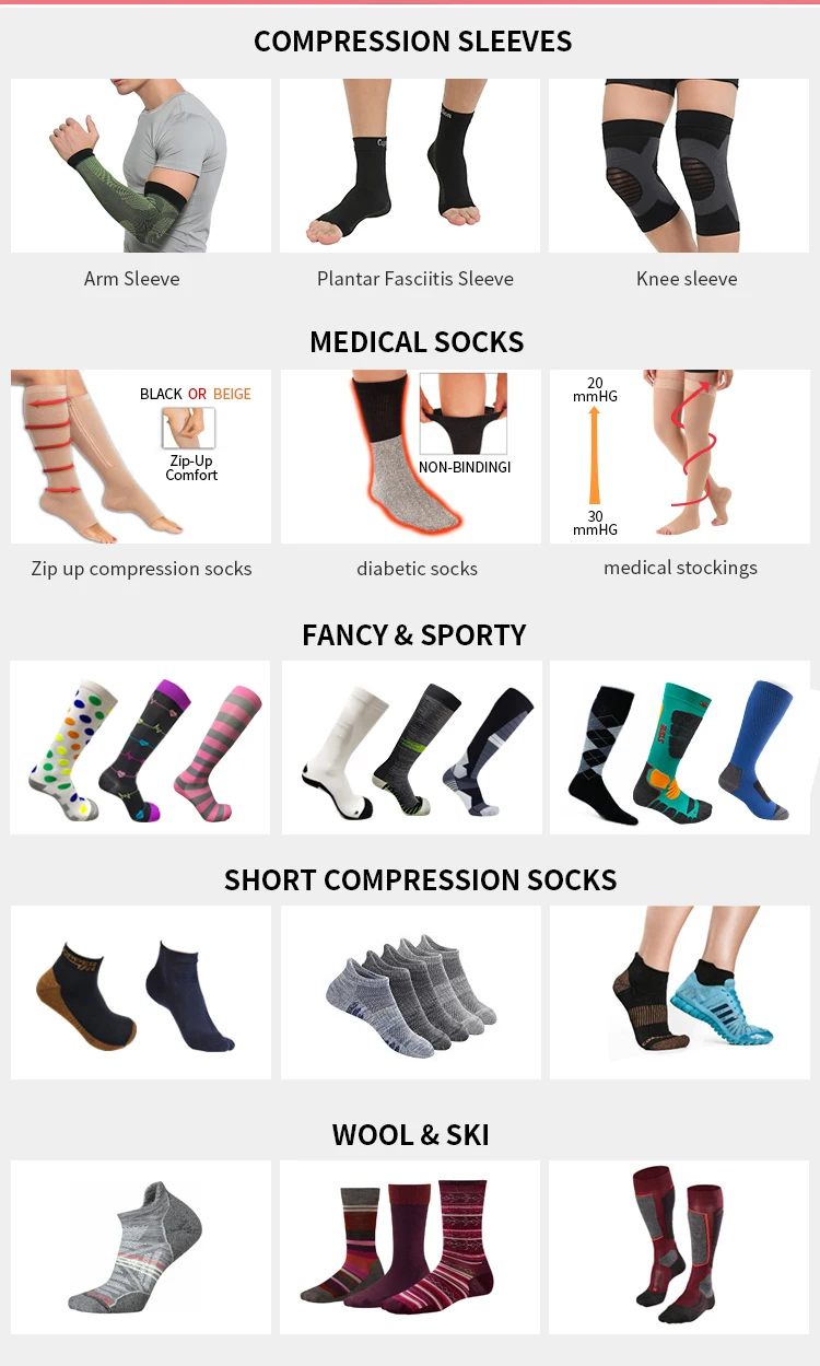 15mmhg - 20mmhg arthritis travel sports copper nylon compression socks
