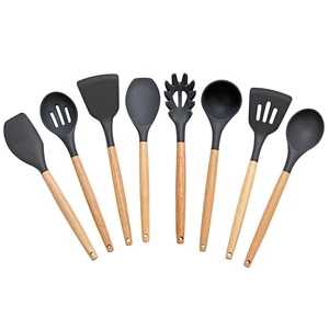 Food Grade 8 Piece Silicone Kitchen Utensils Heat Resistant Cooking Utensil Set