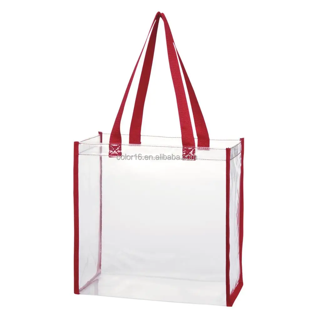 
Custom Transparent Waterproof Clear pvc shopping bag reusable 
