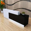Popular design modern white curved reception table custom 2 person reception counter with logo
