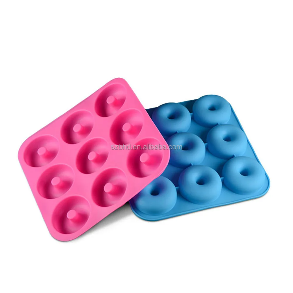 

9 Cavity Silicone Donut Mold, Heat Resistant FDA Silicone Donut Muffin Pan, Silicone Cake Mould