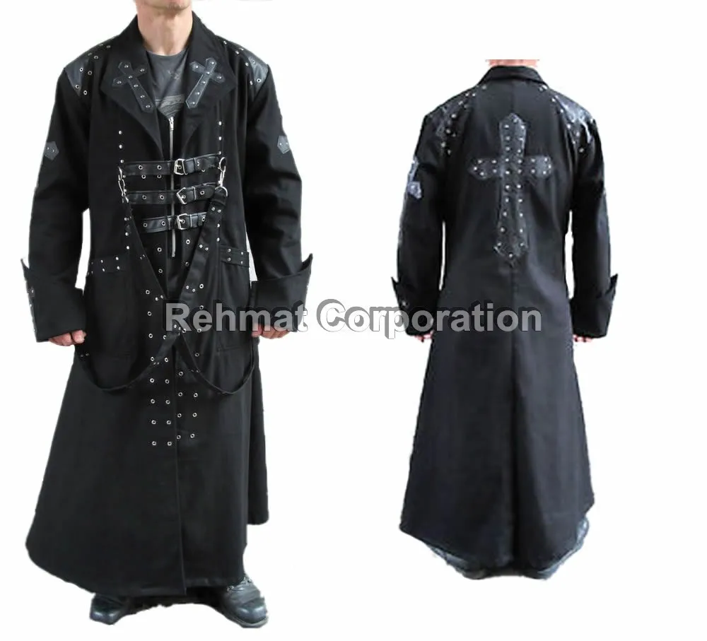 steam punk fashion leather trench coat