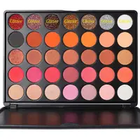 

Warm Eyeshadow Palette, 35 Neutral Colors Matte Shimmer Glitter Silky Powder - Highly Pigmented Nudes Natural Red Pro Eye Shadow