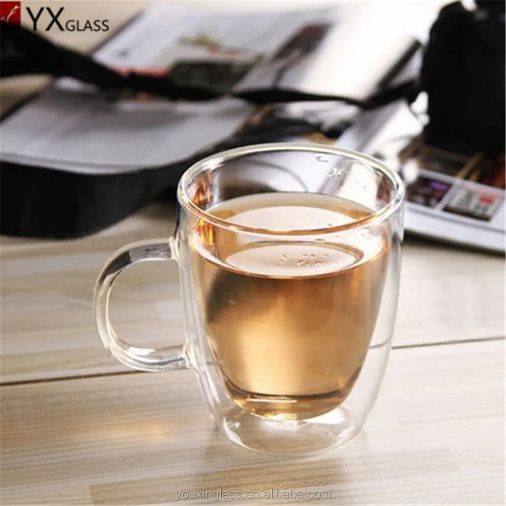 
Manufacture wholesale borosilicate heat resistant double wall glass tea coffee milk cup/set/mug 