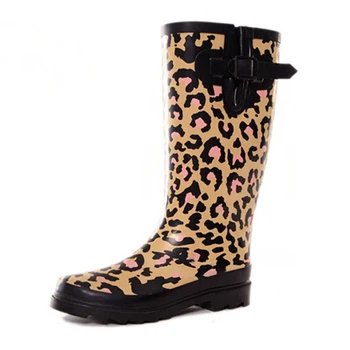 leopard print wellington boots