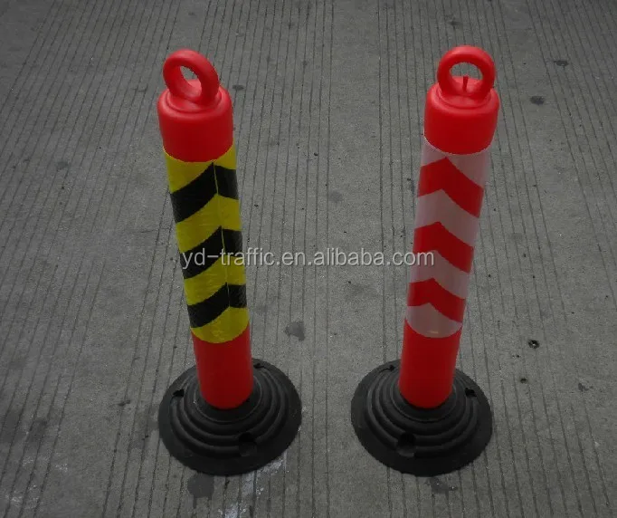 Hot sale PE Warning post rubber base plastic warnig bollard flexible delineator post rebound road warning post