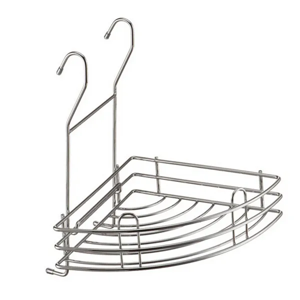 Home Bathroom Metal Wire Storage Rack Stainless Steel Corner Shelf