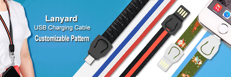 Lanyard Mobile Phone Dual Sided Type C Micro USB Data 3 in 1 Charging Cable with Custom Logo - ANKUX.COM