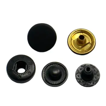 15mm Black Color Enamel Painted Metal Spring Stud Buttons - Buy Spring ...