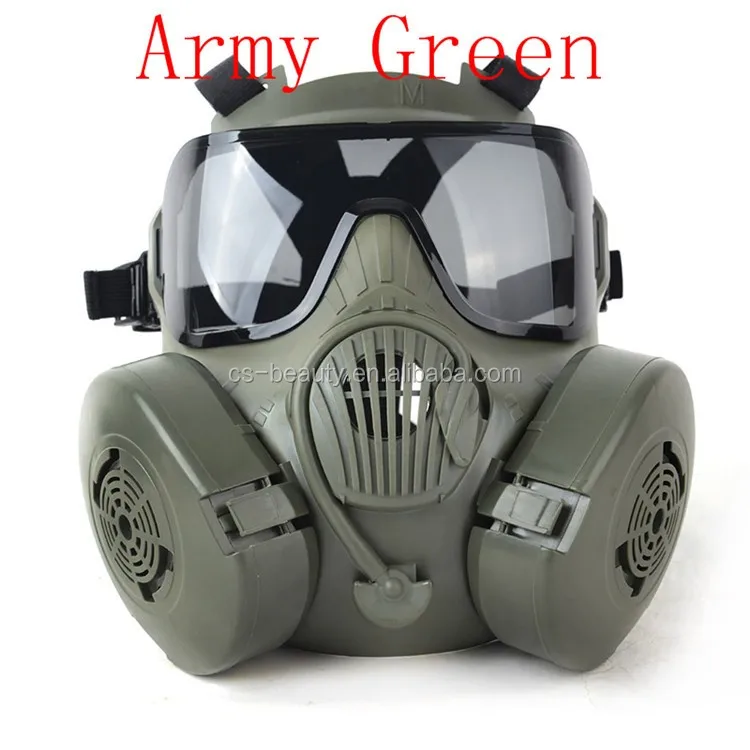 

2021 tactical Paintball face mask military Field M50 gas mask CS field mask with fan for wargame airsoft, Black , green,tan