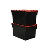 customized color stackable logistic plastic tote boxes with hinged lid
