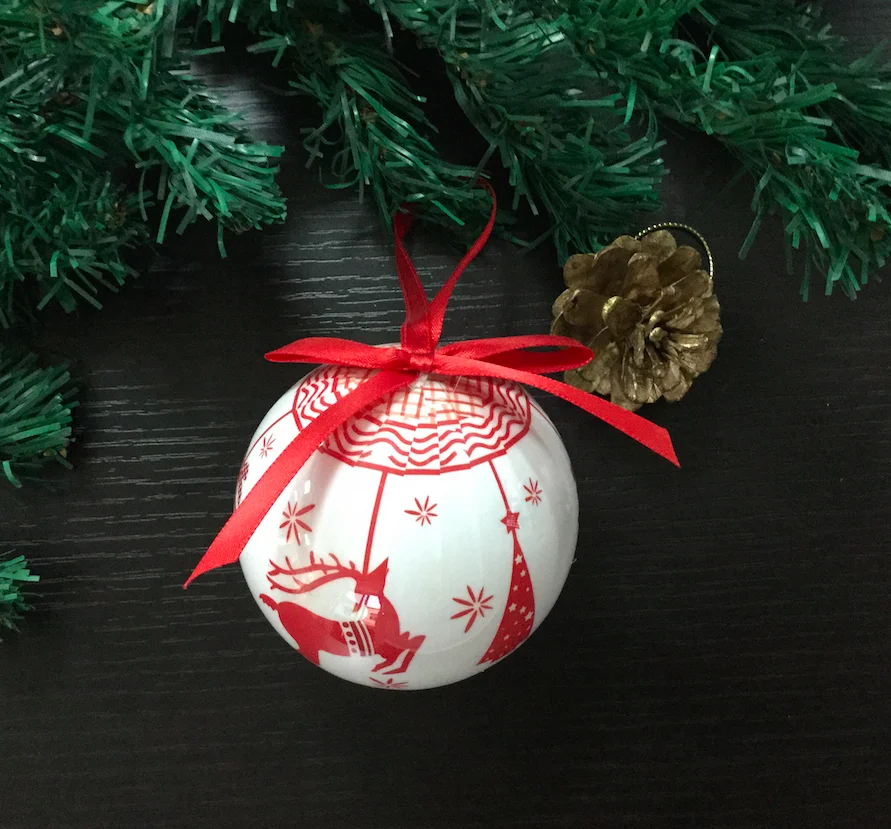 Wholesale Christmas Tree Ornament Gift Ribbon Foam Ball Decoration New