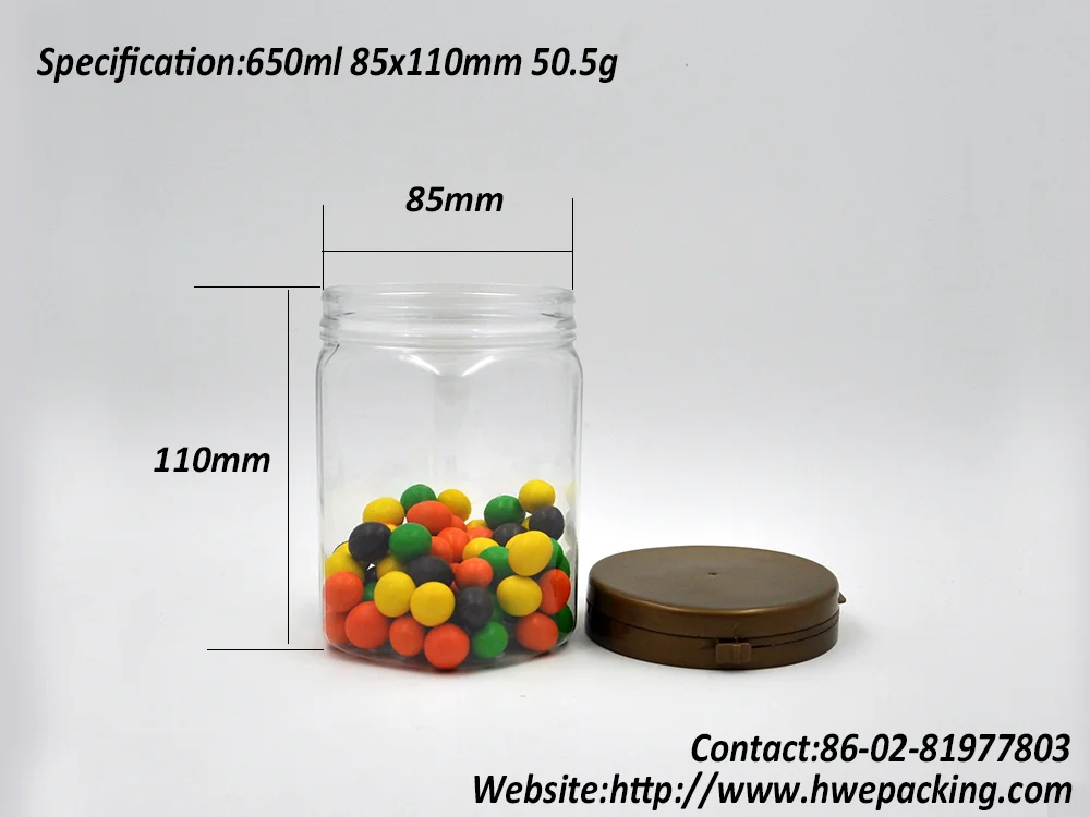 Wholesale 650ml Home Decoration Christmas Plastic Candy Canning Jars