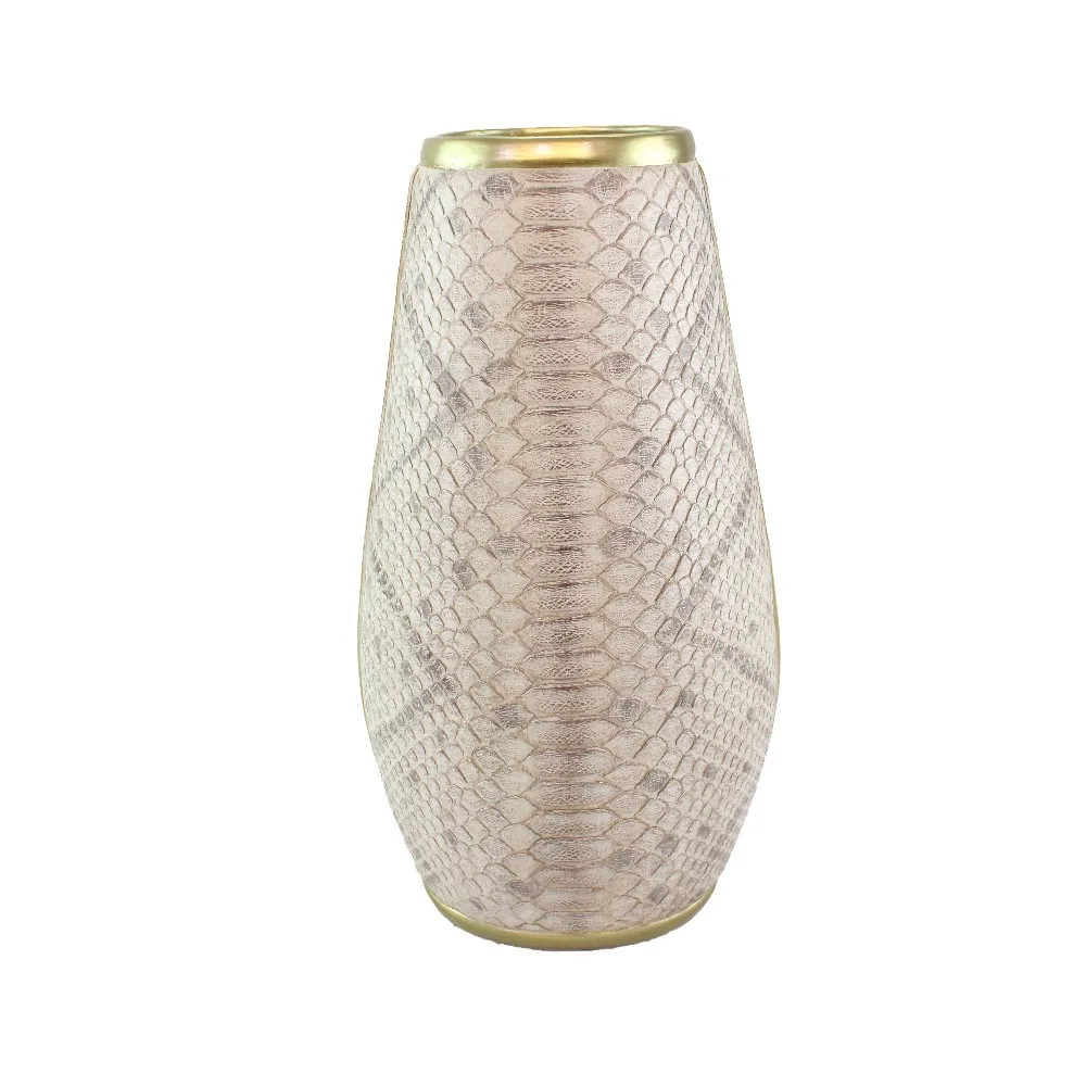 Wholesales Resin Imitation Python Leather Flower Vase for Home Decor manufacture