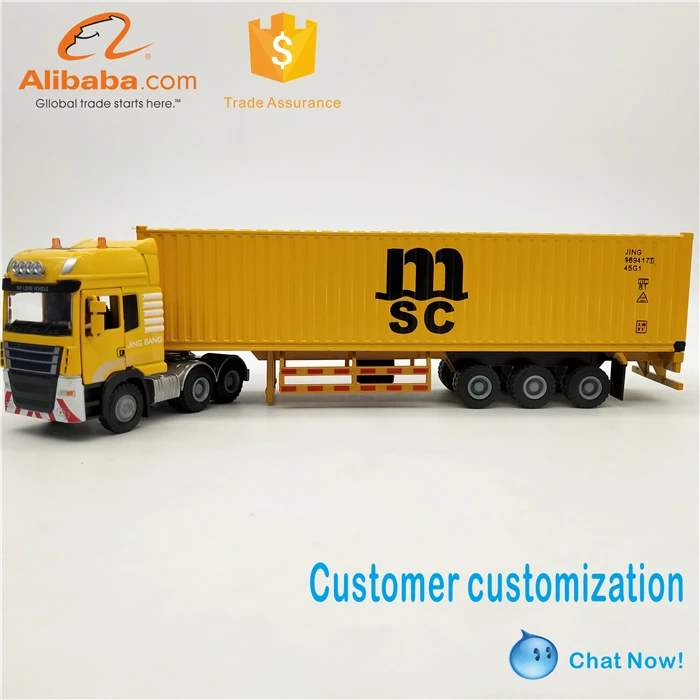 1 50 diecast container truck model MSC container truck model model container truck with scale