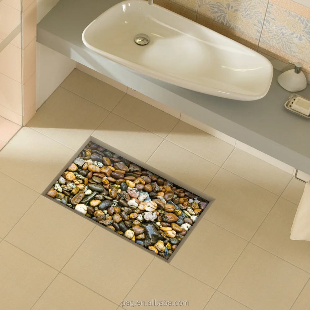 Fabriek groothandel 3d stickers home decor voor de badkamer vloer ...