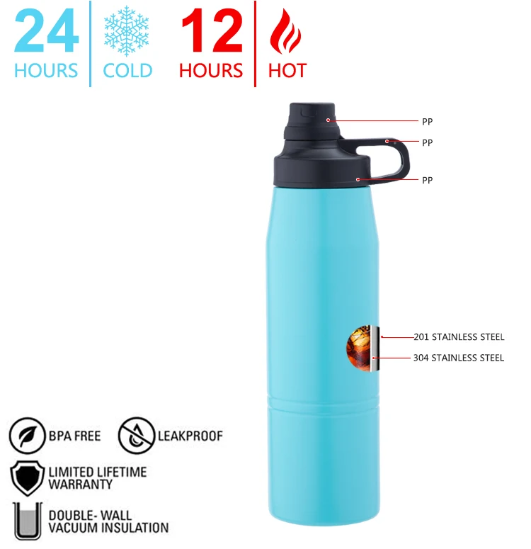 Double Wall 18 8 Stainless Steel Thermos Refill Vacuum Flask With Custom Branded Sports Bottle