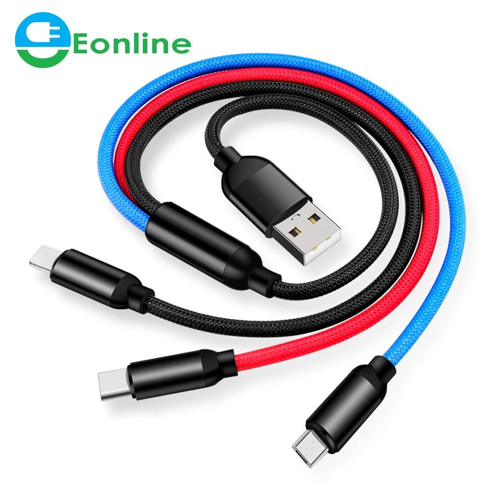 

45cm/125cm Cable USB Short 8-pin Micro Type C For Samsung Xiaomi HTC Nokia Fast Charging, Black