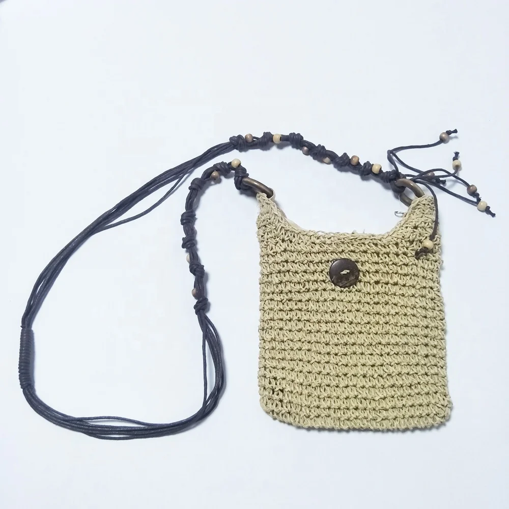 

fashion crochet paper straw bag