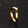 Alibaba hot selling stainless steel korea style pure surface unique design thin charm jewelry gold class ring