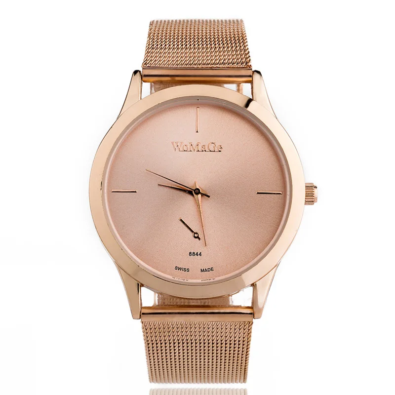 

WJ-3786 gold net belt fashion high quality Womage brand men wrist watches