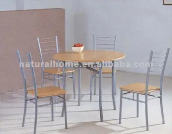 Family Party Round Dinning Table And Chair 5pcs Sets Kitchen