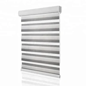 Image of 100% Polyester Blackout Sunscreen Fabric Double Layer Roller Zebra Blinds Shades